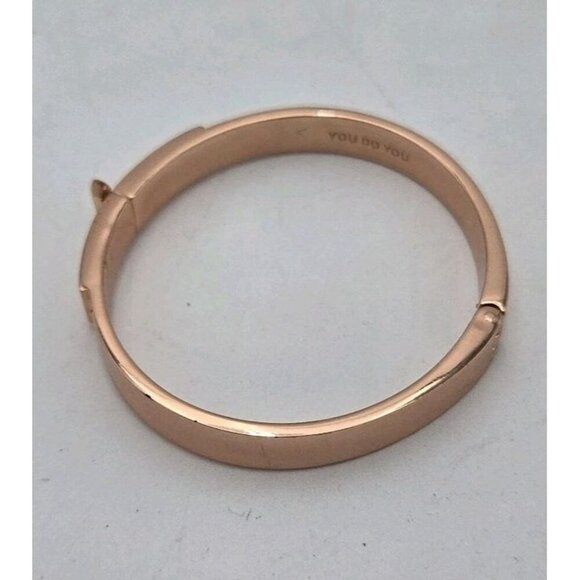 Stella and Dot Rose Gold Inspirational You Do You Quote Hinged Bangle Hart Verse - Picture 6 of 11